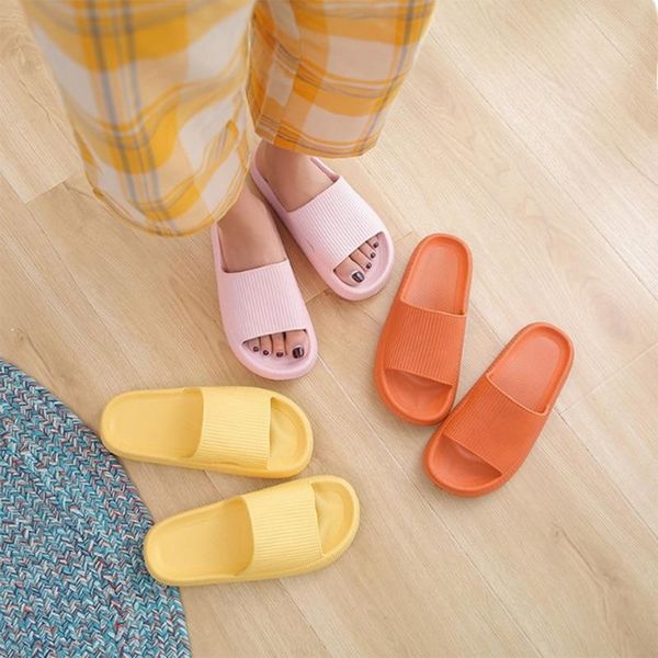 

thick sole home women slippers ladies platform flat shoes non-slip eva living room indoor slides 4.5cm heel, Black
