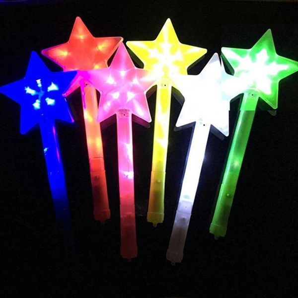 

party decoration 5pcs/set led glow sticks multi color star wand bright plastic decorative light up favor for kids
