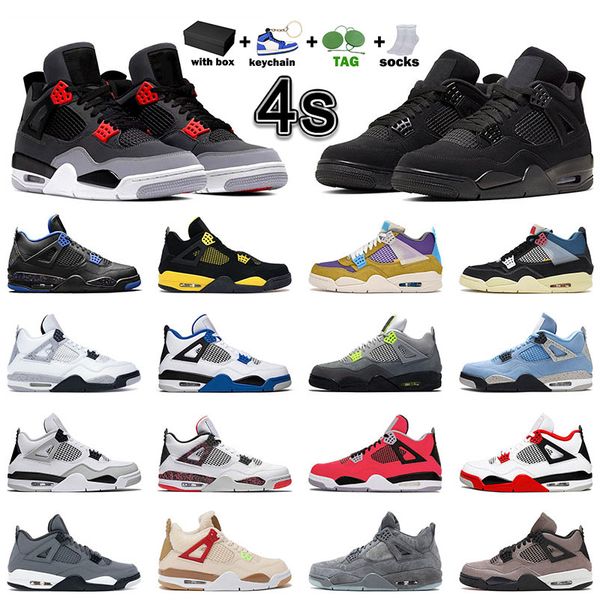 

moda black cat 4 4s mens basketball shoes bred womens outdoor sports seakers metallic green red orang white cement taupe haze wild things sn