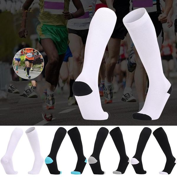 

sports socks flat stitch compression outdoor cycling fitness breathable marathon running comfortable, Black