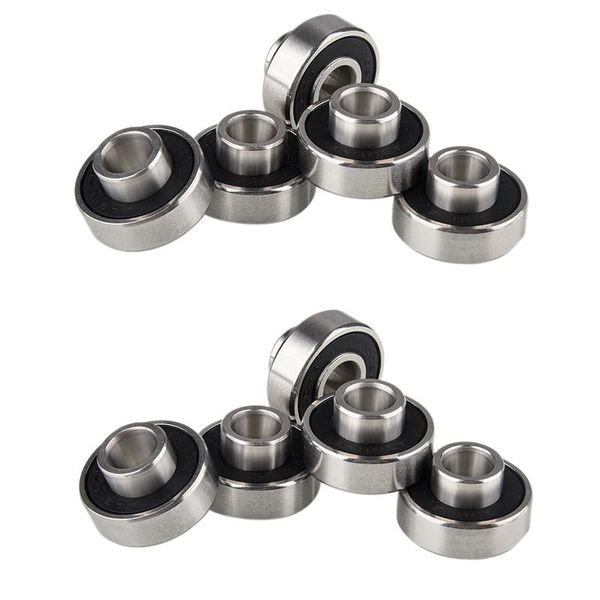 

skateboarding 10pcs 608-2rs longboard integrated bearing skateboard wheel inline roller skate 8x22x12.6mm