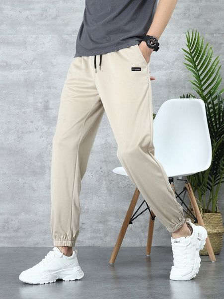

men patched drawstring sweatpants q3ov#, Black