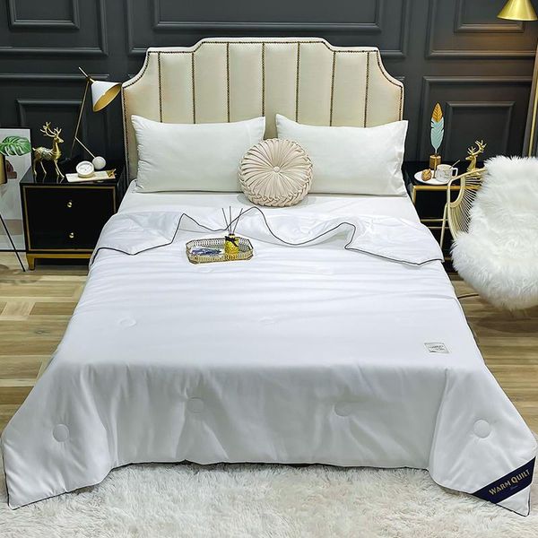 

soybean fibre summer comforter air condition quilt solid simple white pink office blanket bedclothes home textile comforters & sets