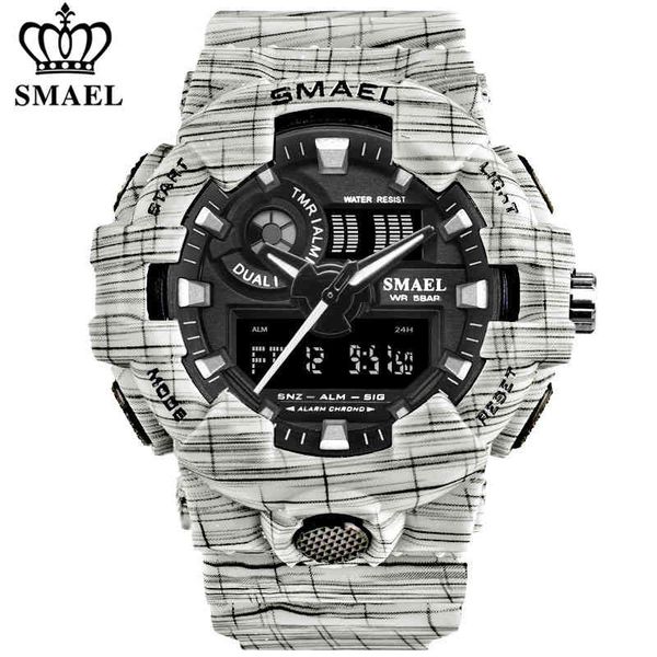 

smael brand luxury cowboy sport watch new men military es analog army digital writwatch 8001 waterproof clock men's, Silver