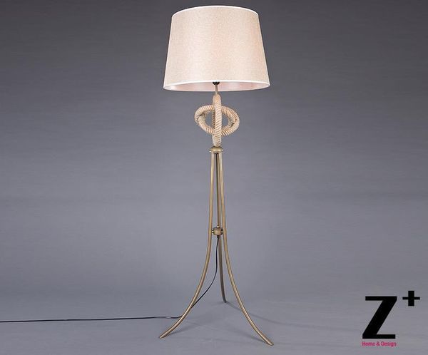 

floor lamps country style vintage lamp bedroom linen rope flax lampshade