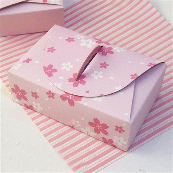 Sakura Box Tart Puff Packaging Confezione regalo Decorazione per feste di matrimonio Scatola di biscotti per muffin al cioccolato per pacchetto di biscotti