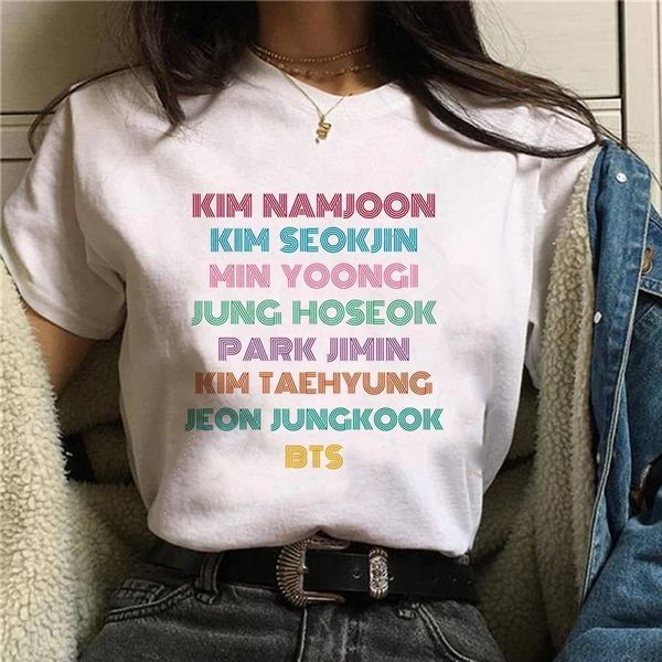 

women's t-shirt summer kawaii women letter mood short-sleeve printing fashion street casual cute woman tshirts graphic, White