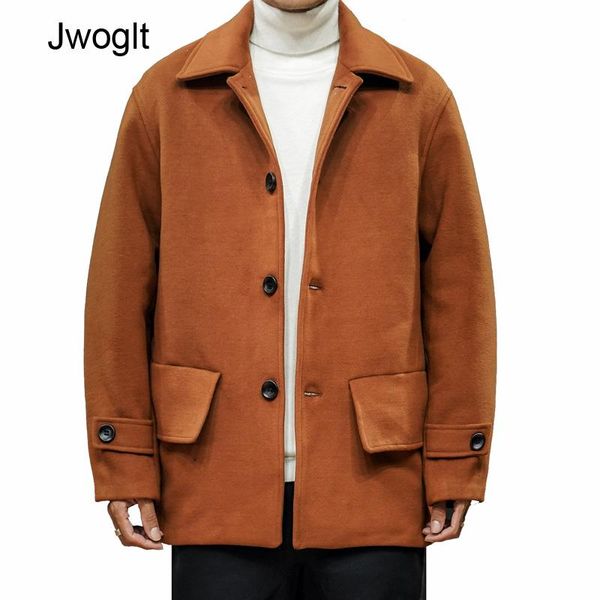 

men's wool & blends spring autumn korean fashion coat men black brown overcoats oat mens single breasted coats and jackets 4xl 5xl