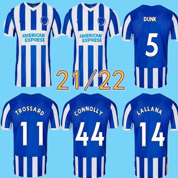 

21 22 hove albion 2021 soccer jerseys home maupay lallana dunk football shirtconnolly trossard men jersey uniforms, Black;yellow