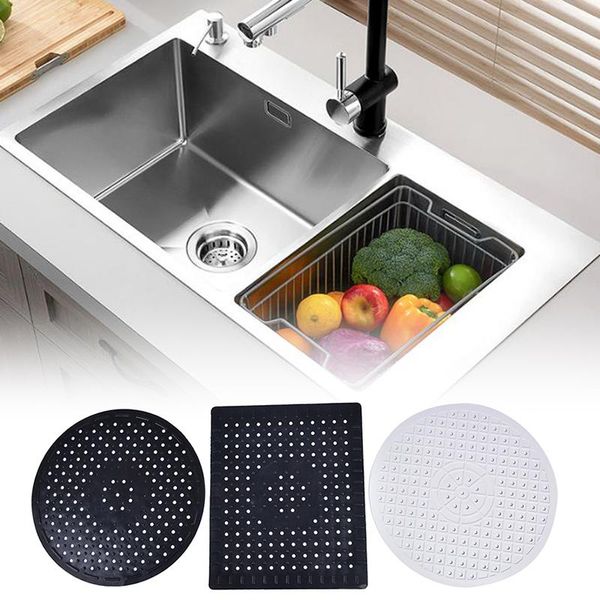 

mats & pads multifunctional soft rubber table heat insulation kitchen bathroom protector sink mat dishes home quick drain drying anti slip