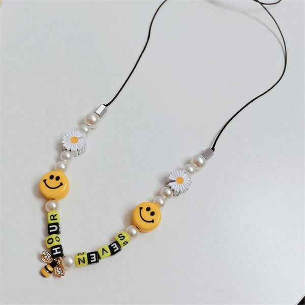 

hour fashion daisy bracelet gd smiling face letter pearl necklace pendant decorative supplies necklaces, Silver