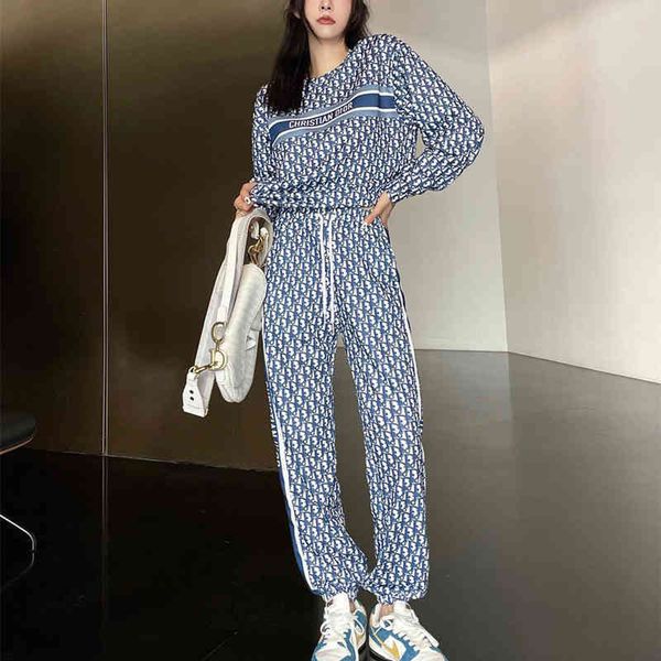 

2022 factory wholesale new autumn old flower temperament commuting long sleeves all over print fashion leisure suit men's and women&#03, Gray