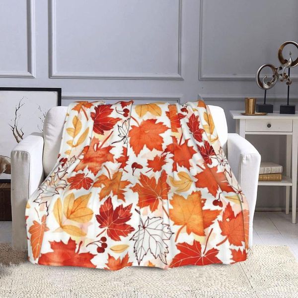 

blankets autumn leaves against pattern lightweight blanket for home decor, bed, sofa, black, 50"x40"