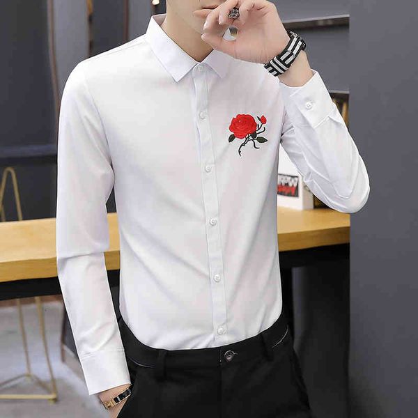 

men's casual shirts business men's shirt, button neck formal modern style casual spring and autumn, White;black