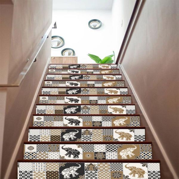 

wallpapers 3d mosaic pattern waterproof stair floor sticker renovation creative stairway stickers diy living room home decor poster