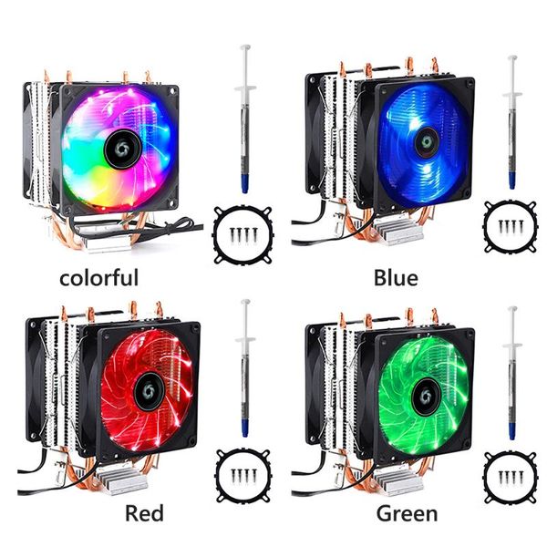 

fans & coolings cooling fan heatsinks conductive adhesive computer cpu cooler 2 heatpipes radiator for intel lga 1200 775 amd