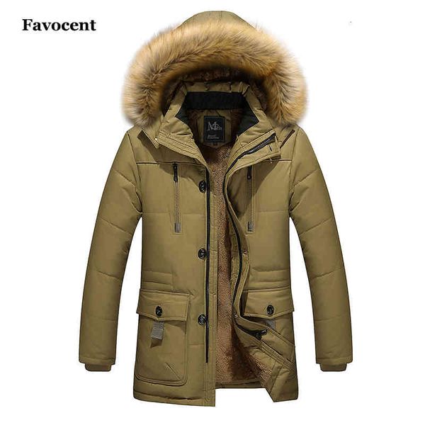 

Men's Down & Parkas New Fashion Winter Jacket Warm Coat Casual Parka Medium-Long Thickening Wool Liner Fur Hat Detachable M-5XL D2, Black