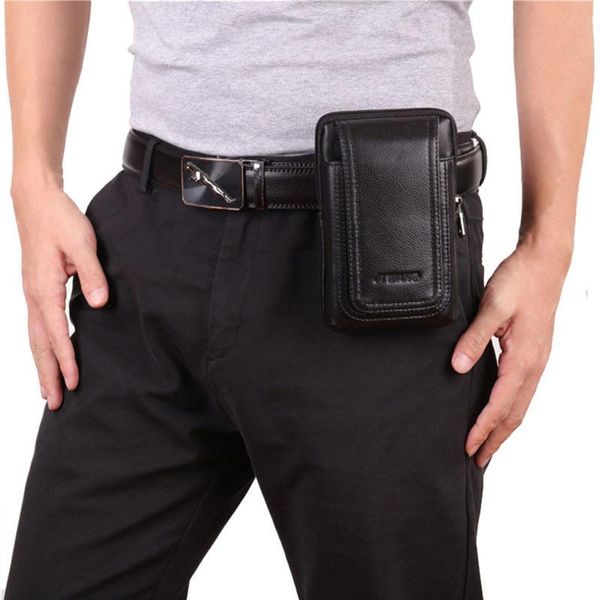 

men's genuine leather shoulder crossbody fanny waist bag cell/mobile phone coin purse pocket belt bum pouch pack wallets bags