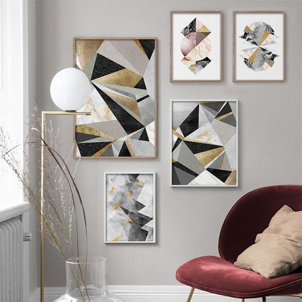 

paintings modern multicolored abstract geometric marble texture wall art canvas painting picture posters prints gallery kids room decor