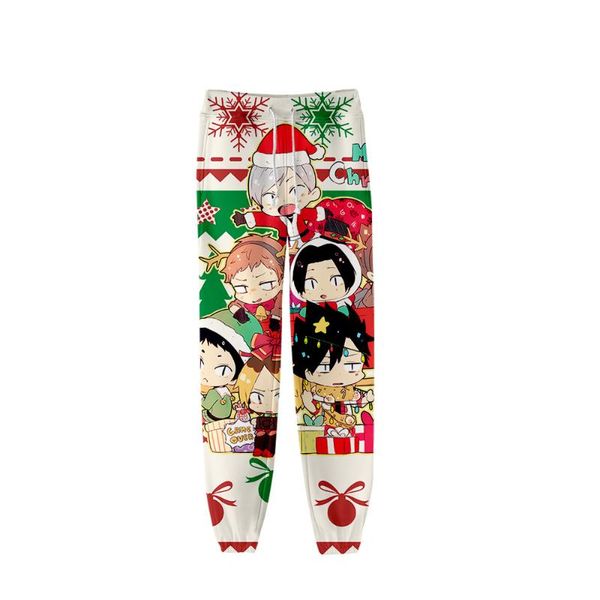 

men's pants merry christmas sweat 3d joggers casual trousers men/women hip hop sweatpants pantalon homme streetwear, Black