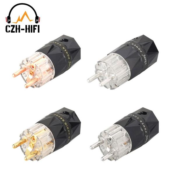 

smart power plugs 1pc brand viborg high end eu standard plug schuko connector for hifi audio amplifeir speaker dac cd cord
