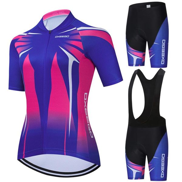 

racing sets oxeggo-pro women's cycling suit mountain bike ropa de ciclismo set, Black;blue