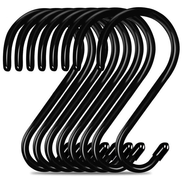 

hooks & rails 16 pack 6 inch solid large s for hanging clothes plants tools,heavy duty non-slip coated metal
