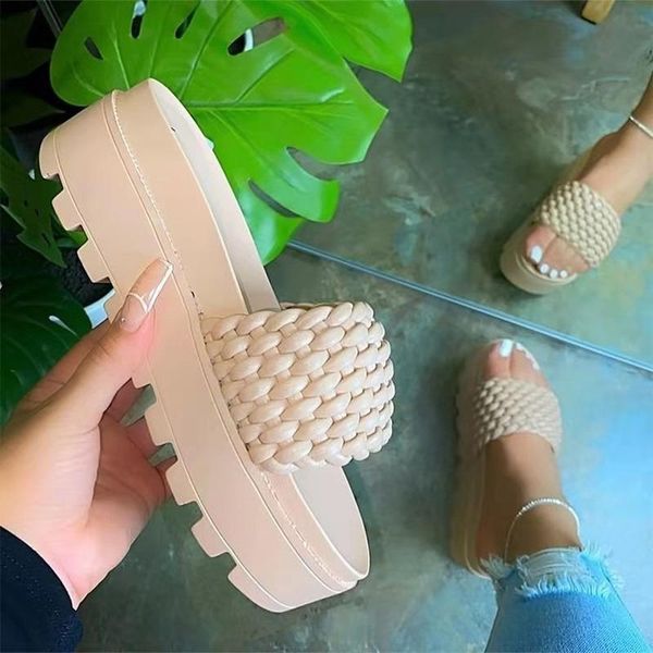 

slippers summer women fashion flat female platform gear shoes pen toed flip flops slides, Black
