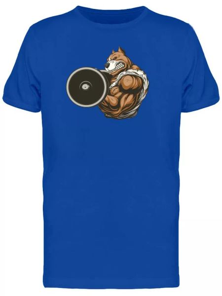 

menacing pitbull lifting men's tee -image by shutterstock, White;black