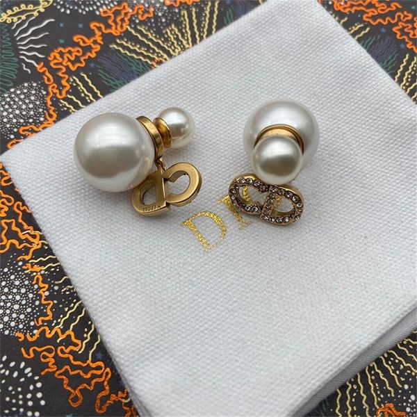 

full brilliant diamonds size pearl female earrings style red simple, Black