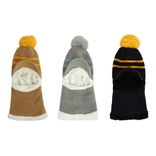 

beanies winter children hats knitted baby girls cap boy wool hat face scarf hood beanie
