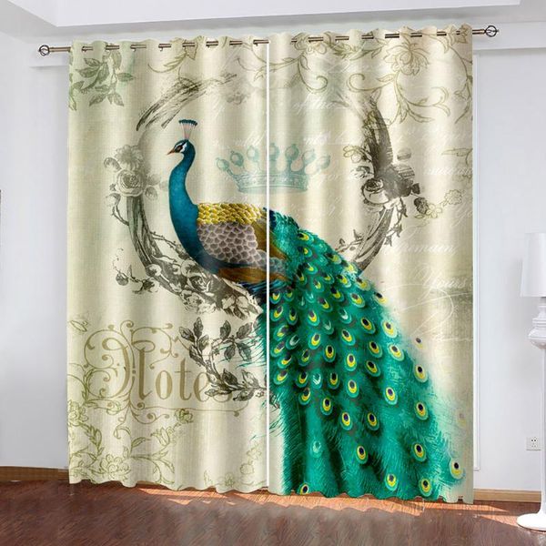 

beautiful po fashion customized 3d curtains green animal modern living room curtain & drapes
