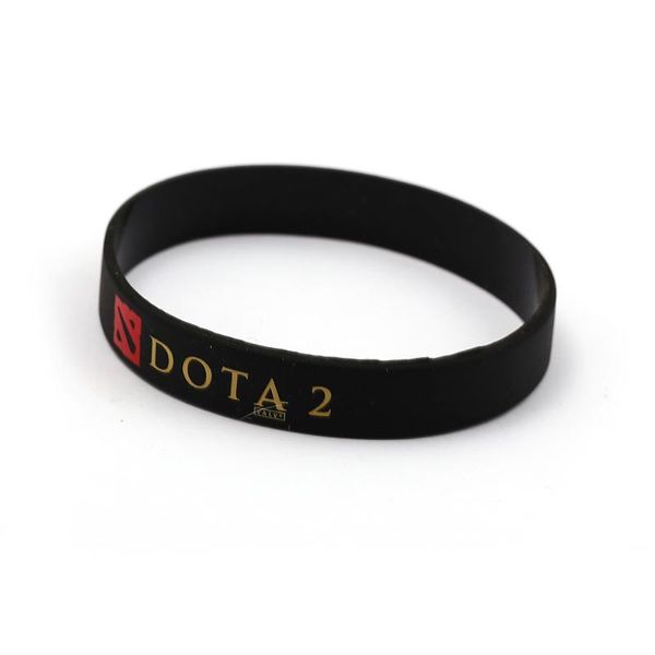 

charm bracelets 2021 game jewelry bracelet dota 2 letter logo pattern silicone csgo black, Golden;silver
