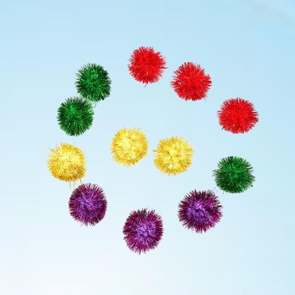 

cat toys 12pcs glitter wrapped balls colorful funny pet kitten (random color)