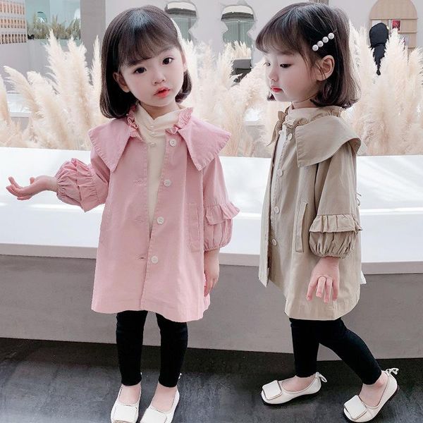 

coat girls baby's windbreaker jacket outwear 2021 cute spring autumn overcoat formal beach cardigan children's clothing, Blue;gray
