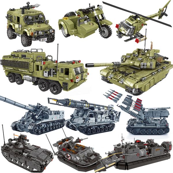 

Military vehicle Tanks sets ww2 jeep machine model building blocks bricks AC130 world war 2 ii 1 creator armored truck