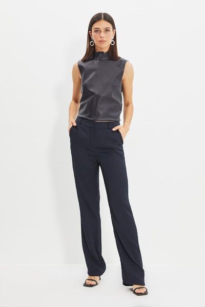

women's pants & capris trendyol straight twoaw22pl0138, Black;white