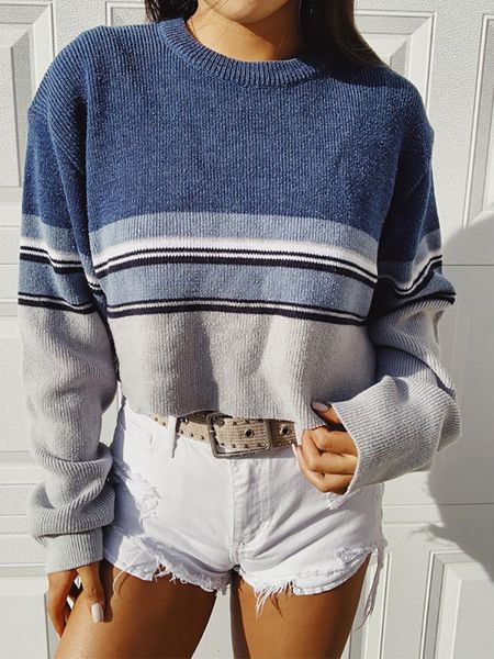 

2021 autumn and winter new women's ins net red stripe bottomed sweater, White
