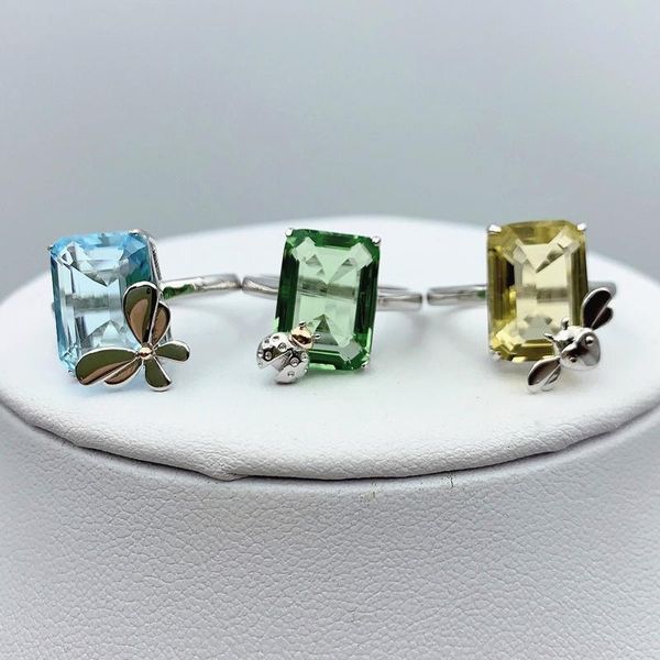 

cluster rings 925 sterling silver loveÂ insect fashion women logo 1:1 original genuine highÂ quality jewelry wedding valentines gift, Golden;silver
