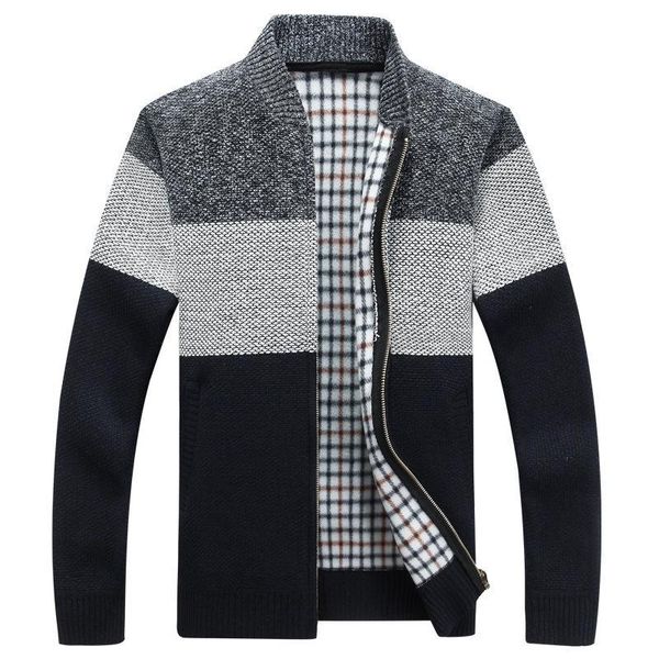 

men's sweaters autumn winter warm cashmere faux fur wool cardigan coats zipper jackets men casual knitwear sweatercoat, White;black