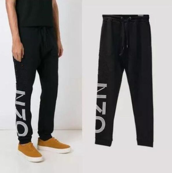 

mens track pants new fashion hip hop fitness streetwear trousers kenzy men striped jogger skinny joggers sweatpants pantalon homme, Black