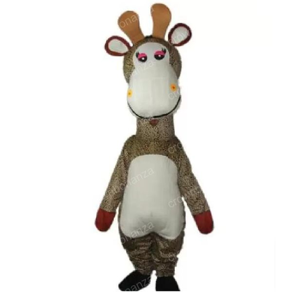 Halloween girafa mascote traje top qualidade cartoon personagem roupas adultos tamanho Natal carnaval festa de aniversário outdoor outfit
