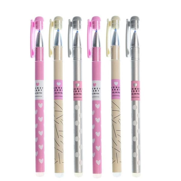 

gel pens 3pcs cute cartoon magic erasable pen 0.38mm blue black refill writing smooth children's gifts stationery office supplies