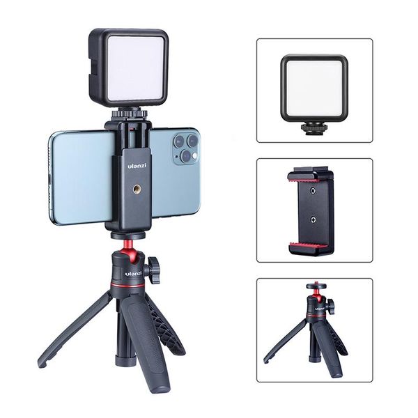 

cell phone mounts & holders ulanzi st-07 extend tripod dimmable led video light vlog kit youtube live conference
