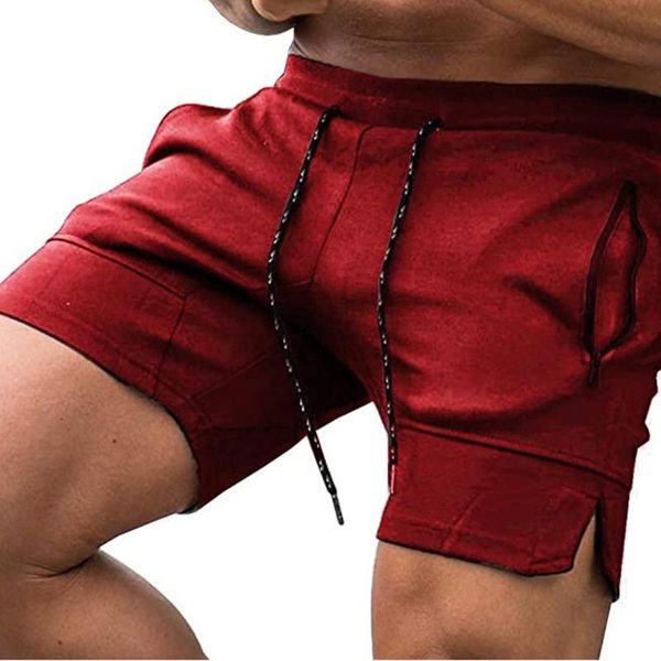 

men's fitness workout shorts breathable casual adjustable elastic waist training sports bodybuilding jogger with zipper pocket, White;black