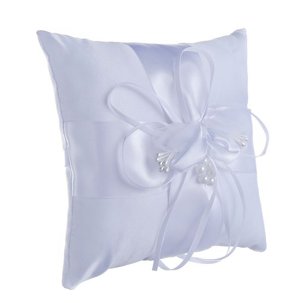 

elegant white wedding ring pillow floral satin cushion party suppliers decoration