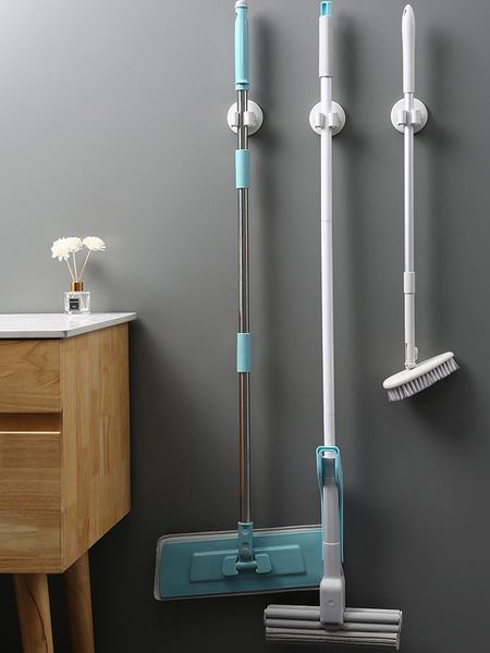

towel racks punch-mop holder bathroom rack clip wall hanging hook artifact
