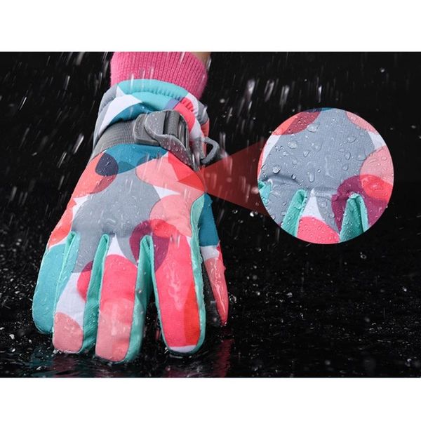 

cycling gloves professional kids ski winter warm snowboard waterproof snow dropship, Black