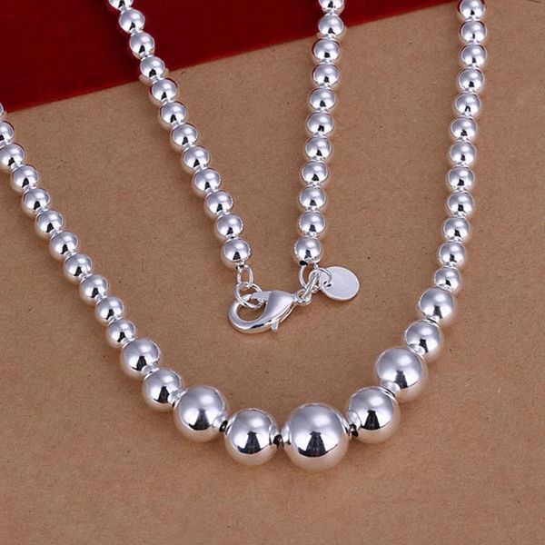 

chains fashion jewelry 925 sterling silver necklace gradual change solid buddha beads buckle ml