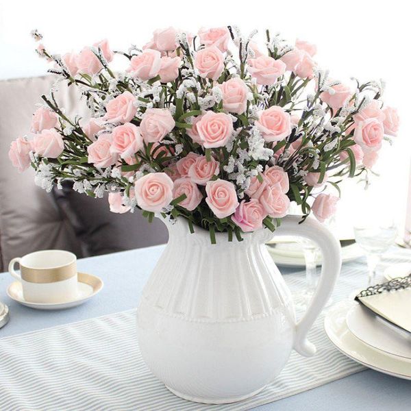

decorative flowers & wreaths seven rose pe artificial are suitable for wedding decoration and home